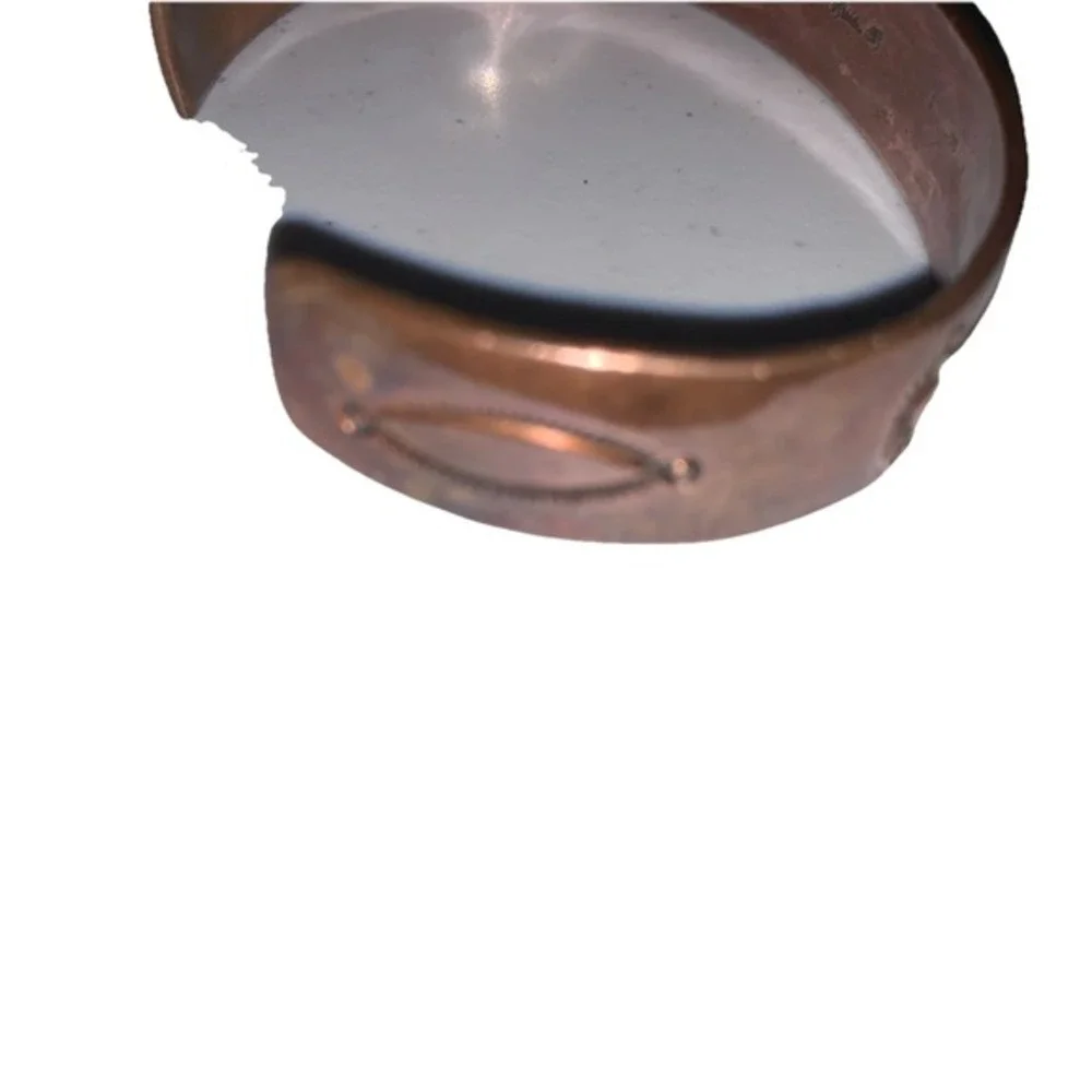 ROBERT LITTLE vintage RARE STERLING SILVER & COPPER‎ Crosses CUFF BRACELET